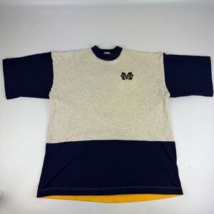 Vintage Ebert Mens Size XL Michigan Wolverines T-Shirt Color Block USA *Read